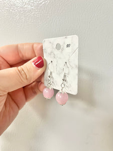 Pink sparkle bead earrings