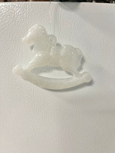 White glitter Rocking Horse Ornament