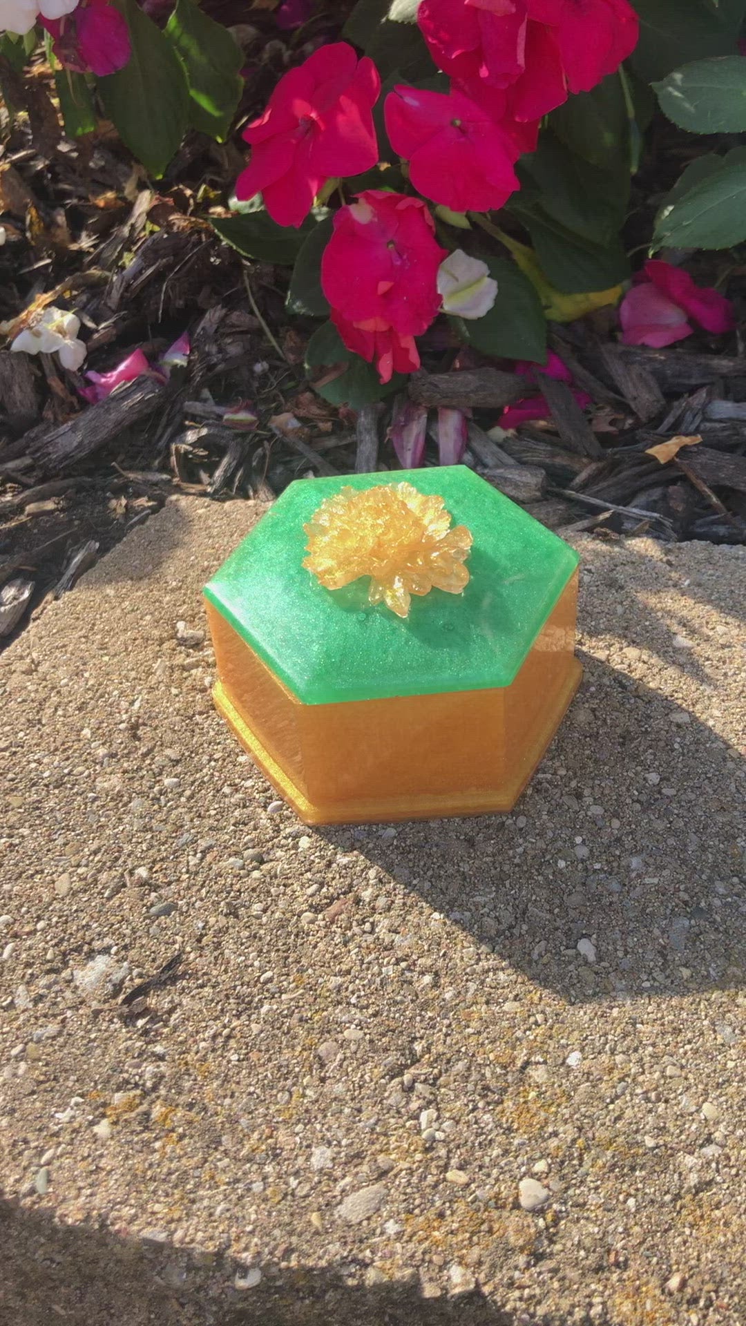 Gold Rose Trinket Box