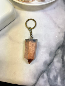 Black and bronze crystal inspired keychain