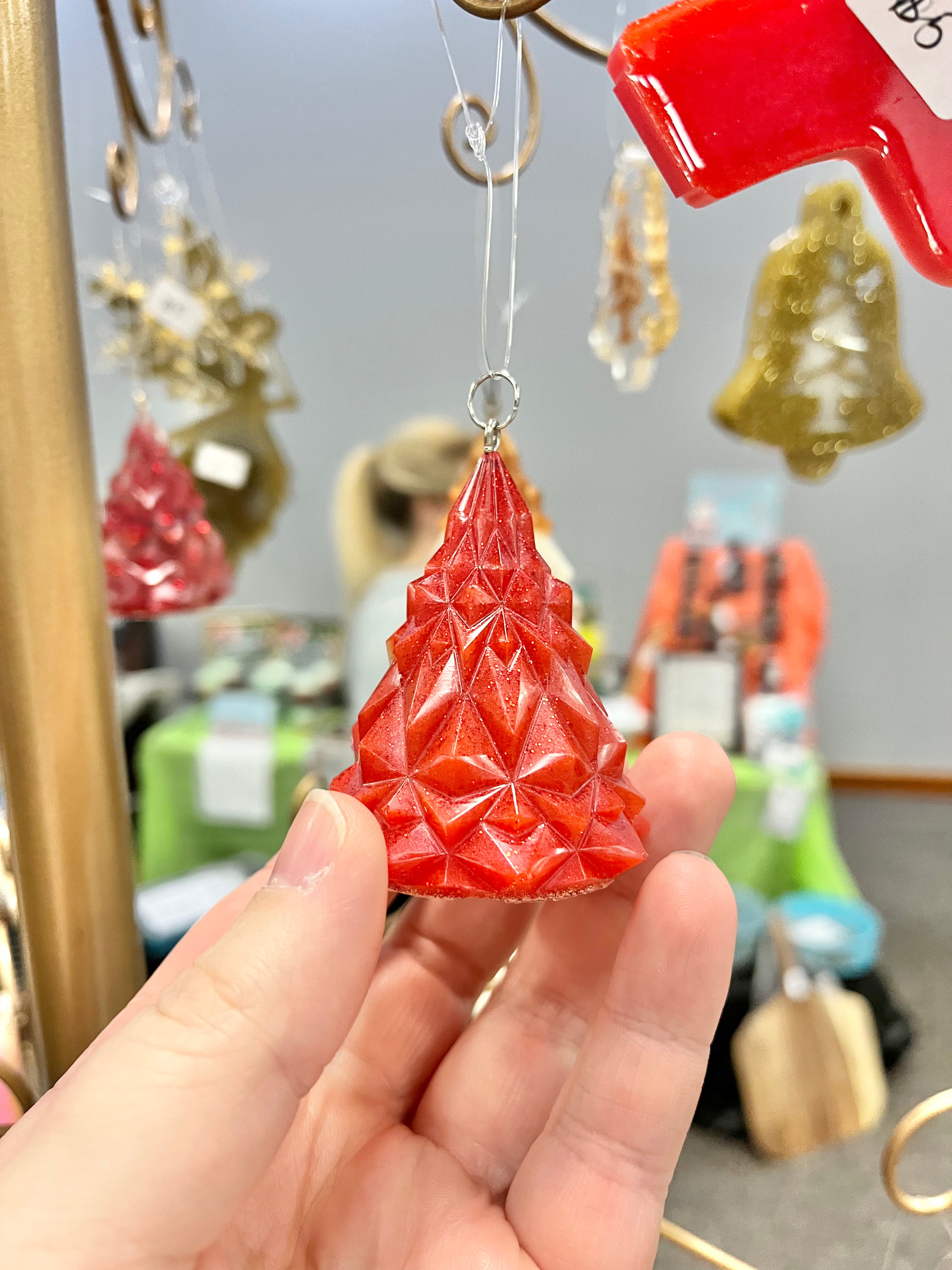Red glitter Christmas tree
