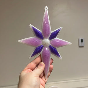 Purple and pink North Star Christmas ornament