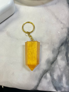 Gold crystal inspired keychain