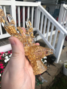 Gold foil deer ring holder