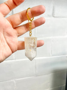 White crystal keychain