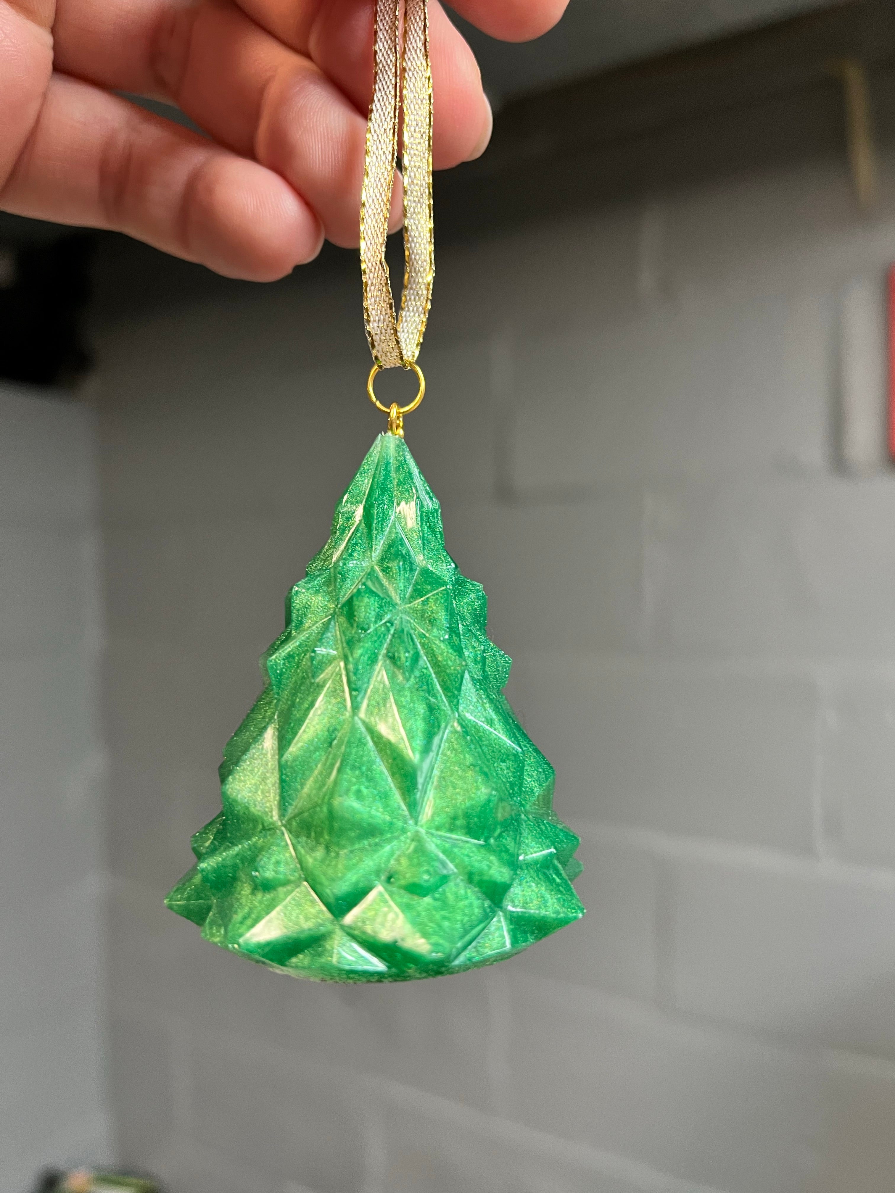 Green Christmas tree ornament