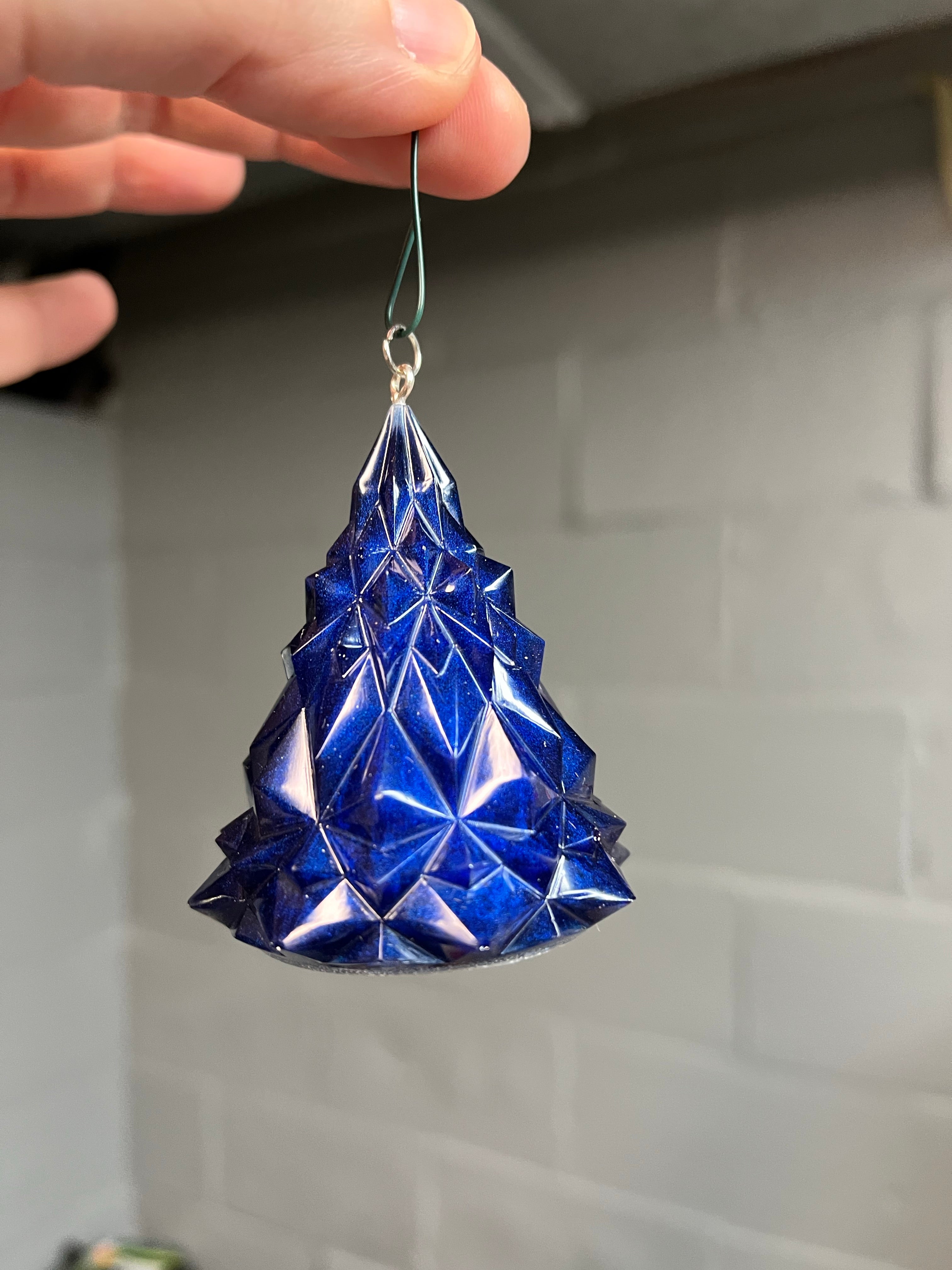 Blue Christmas tree ornament