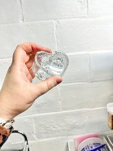 Silver foil heart shaped trinket box