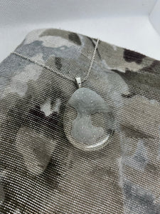 Grey landscape pendant necklace