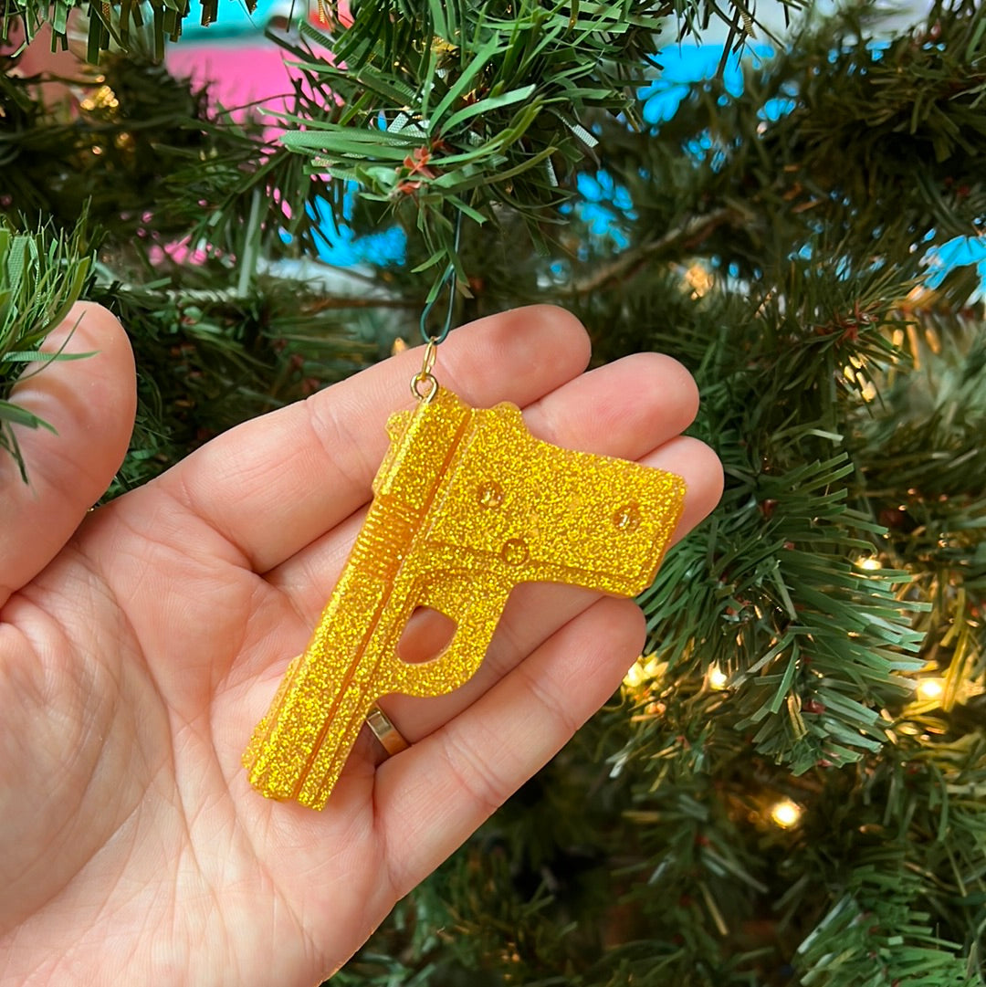 Gold bang bang Christmas ornament