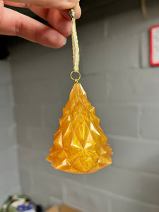 Bright gold Christmas tree ornament