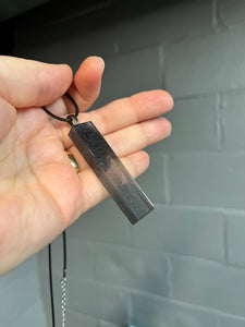 Black bar landscape pendant necklace