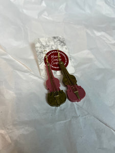 Violin earrings