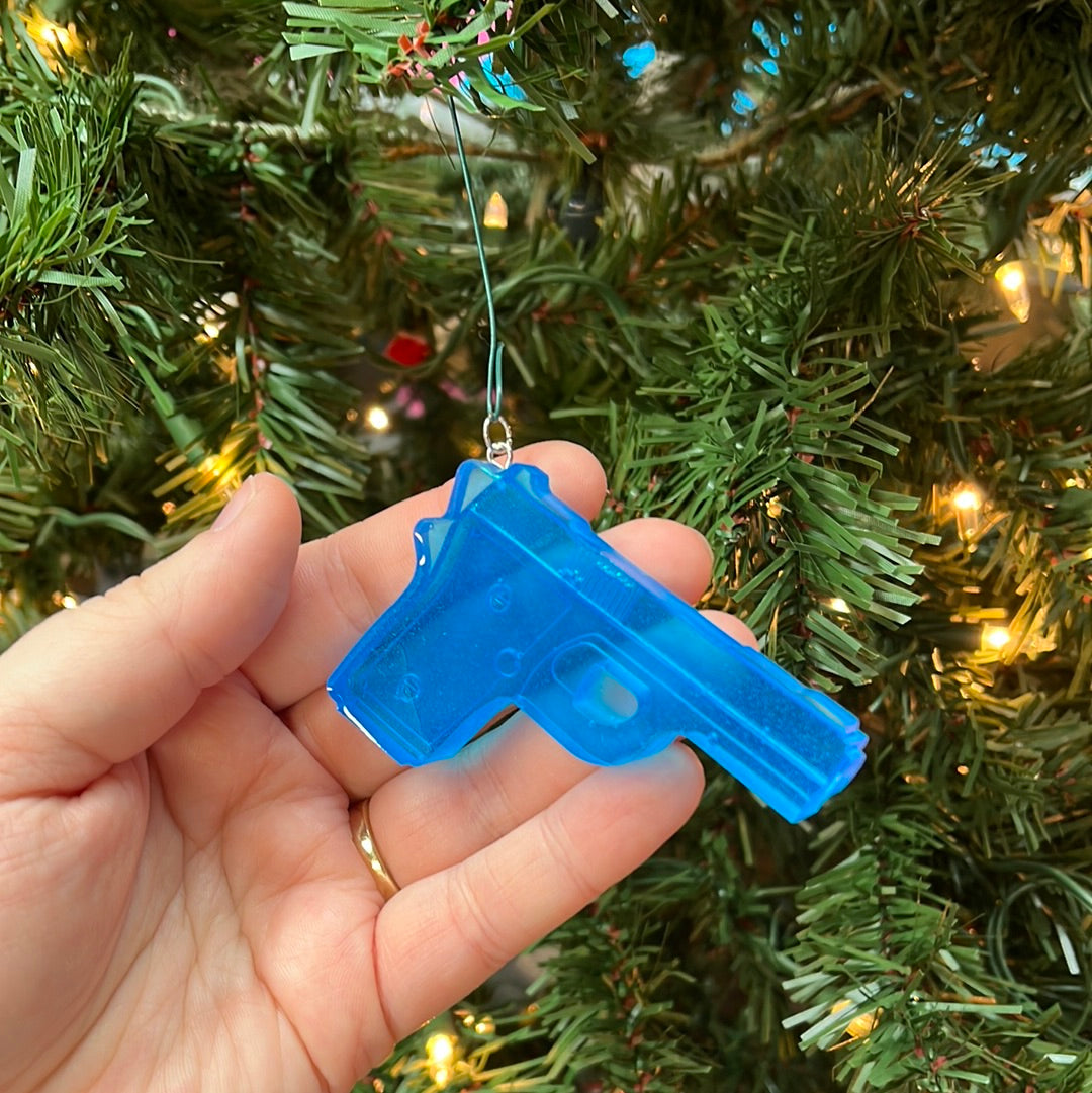 Blue bang bang Christmas ornament